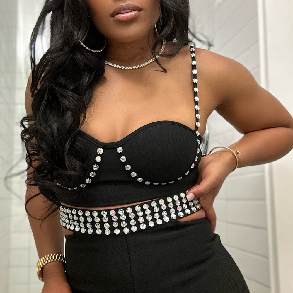 Two Piece Rhinestone Set